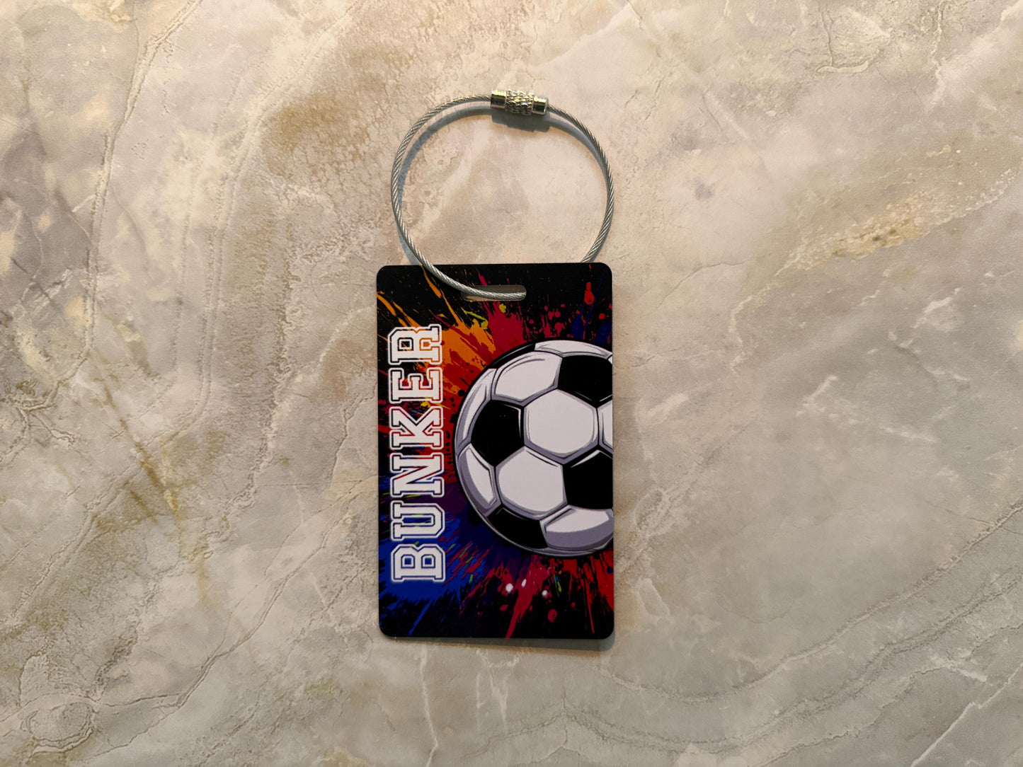 Customized Soccer Bag Tag, Soccer Name Tag, Personalized Bag Tag
