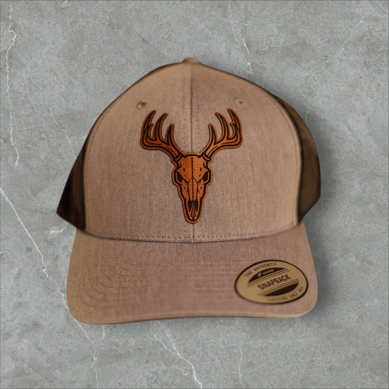 Deer Skull Leather Patch Hat
