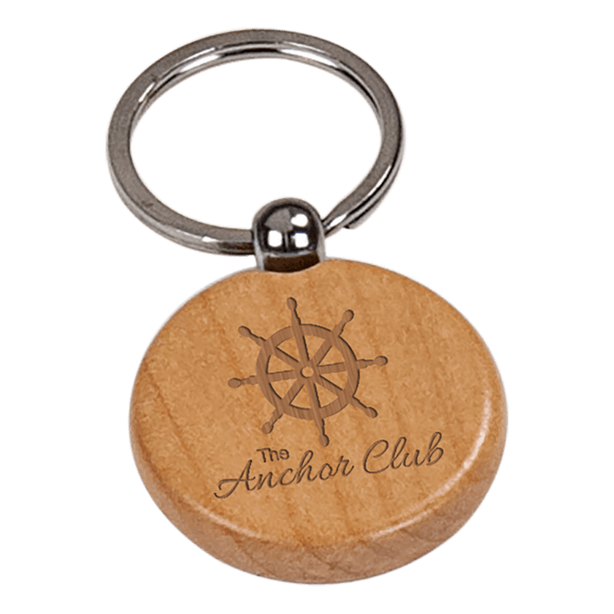 1 1/2" Maple Round Keychain