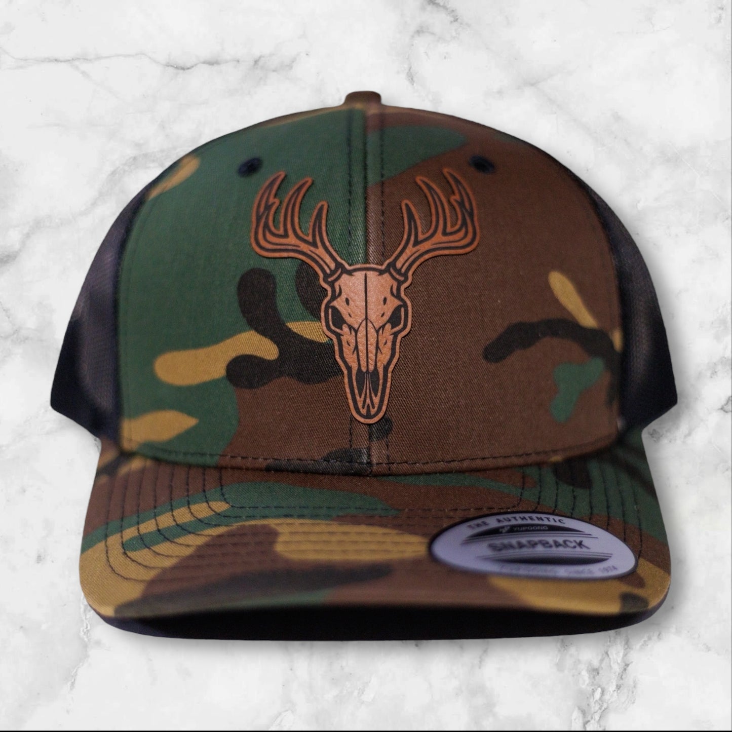 Deer Skull Leather Patch Hat