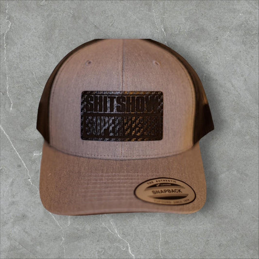 Shitshow Supervisor Patch Hat | Funny Work Hat | Gag Gift for Boss, Coworker, or Foreman | Custom Leather Patch Cap