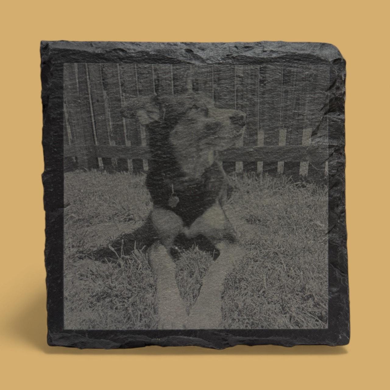 Photo Engraved Customized Slate Coaster