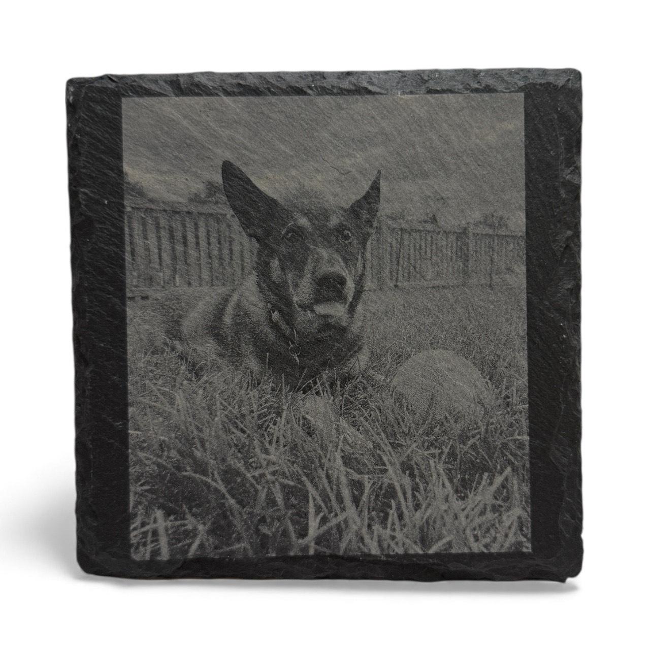 Photo Engraved Customized Slate Coaster
