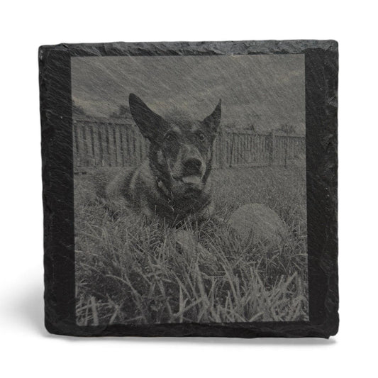 Photo Engraved Customized Slate Coaster