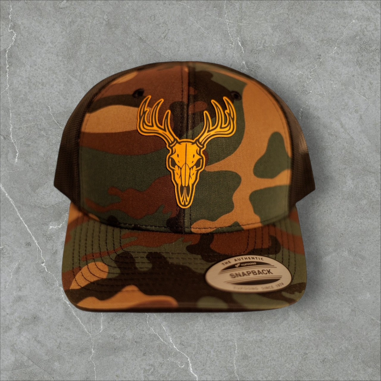 Deer Skull Leather Patch Hat