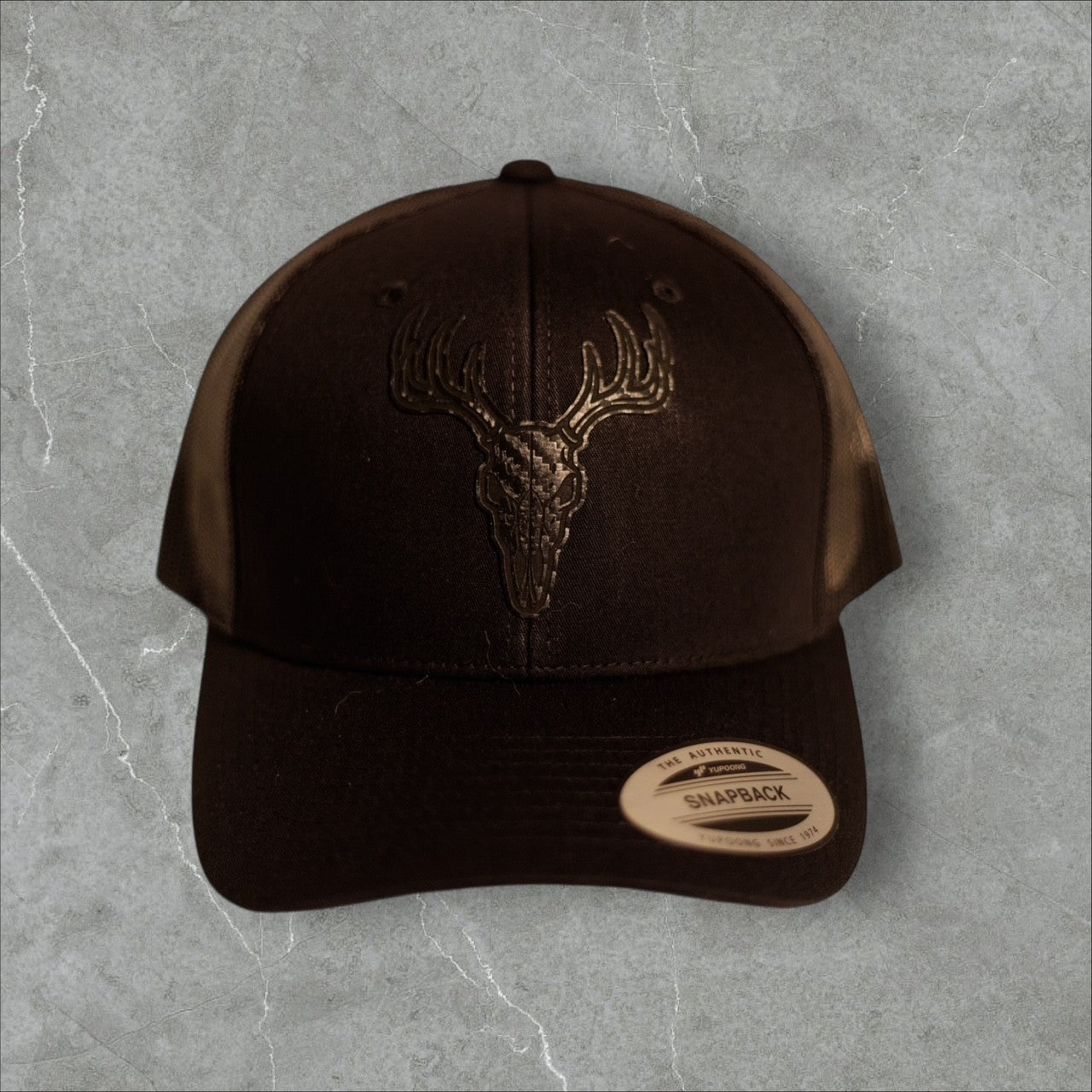 Deer Skull Leather Patch Hat