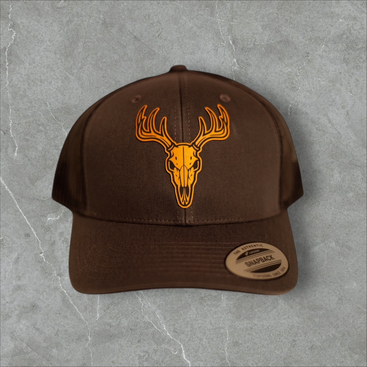Deer Skull Leather Patch Hat
